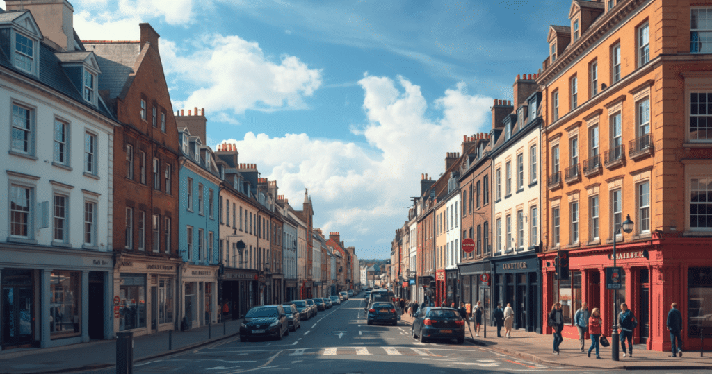 Straße in Dublin mit typischer Architektur passend zu auswandern Dublin, Dublin auswandern, auswandern nach Dublin, auswandern Irland Jobs und deutsche Auswanderer in Irland