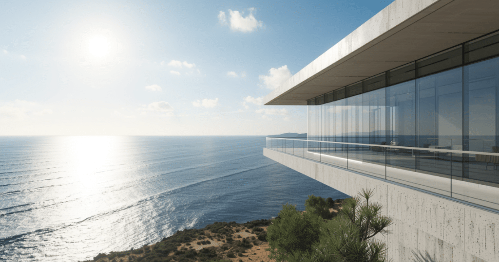 Moderne Immobilie mit Meerblick auf Zypern, steht für Lifestyle und Vorteile beim Gründen einer Zypern Ltd.