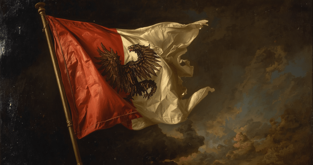 ünstlerische historische Flagge, als Inspiration für internationale Unternehmensgründung in Malta