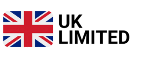Logo zur Gründung einer UK Limited mit britischer Flagge für Holdingstruktur und GmbH-Anteile