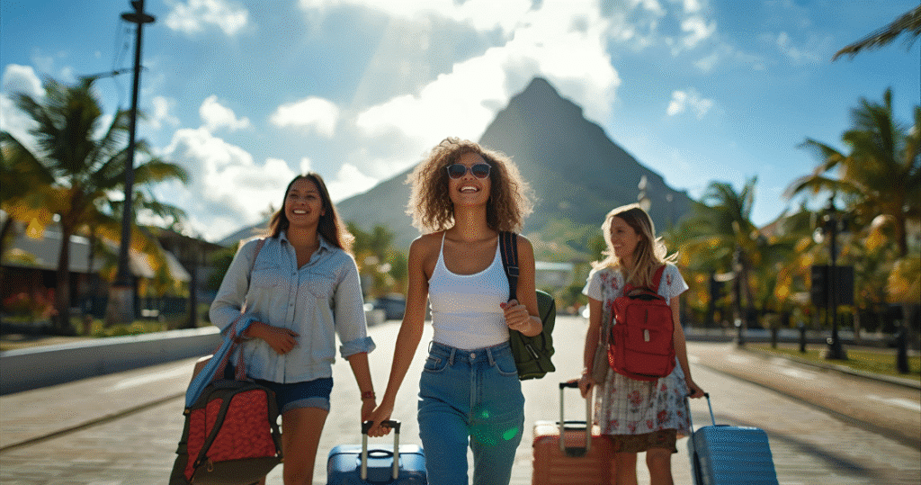 3 digital nomads reisen in Mauritius mit Premium Digital Nomad VISA ein und sind froh