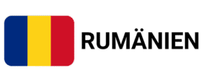 Rumänische Flagge und Schriftzug, ideal für Artikel über auswandern nach Rumänien als Deutscher oder Rentner.