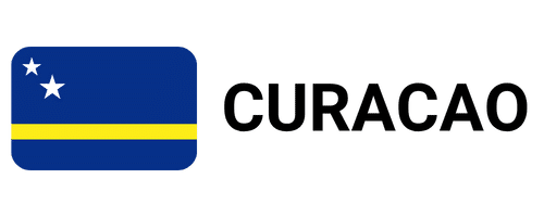 Flagge von Curaçao mit gelbem Streifen und zwei Sternen – Symbol für Auswandern, Leben, Steuern und Unternehmertum auf Curaçao in der Karibik