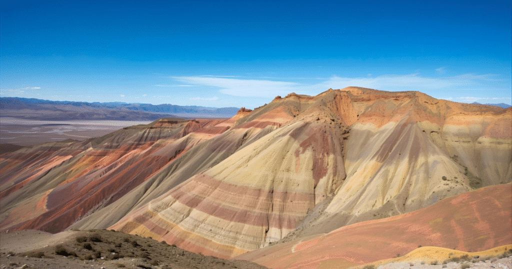 Naturwunder Rainbow Mountain in Peru, bunt gestreifte Gebirgslandschaft für Auswanderer
