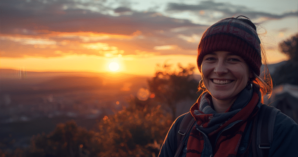 Junge Frau genießt den Sonnenuntergang auf dem Land in Serbien – Inspiration für serbien auswandern, nach serbien auswandern, auswandern nach serbien forum und realistische Erfahrungen von deutschen Auswanderern in Serbien