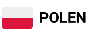 Grafik der polnischen Nationalflagge in rechteckiger Form, ideales Symbol für das Thema Auswandern nach Polen.