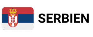 Serbien Flagge mit Schrift „Auswandern nach Serbien“ – Symbol für serbien auswandern und Informationen rund um auswandern nach Serbien für Deutsche, Rentner und Online-Unternehmer