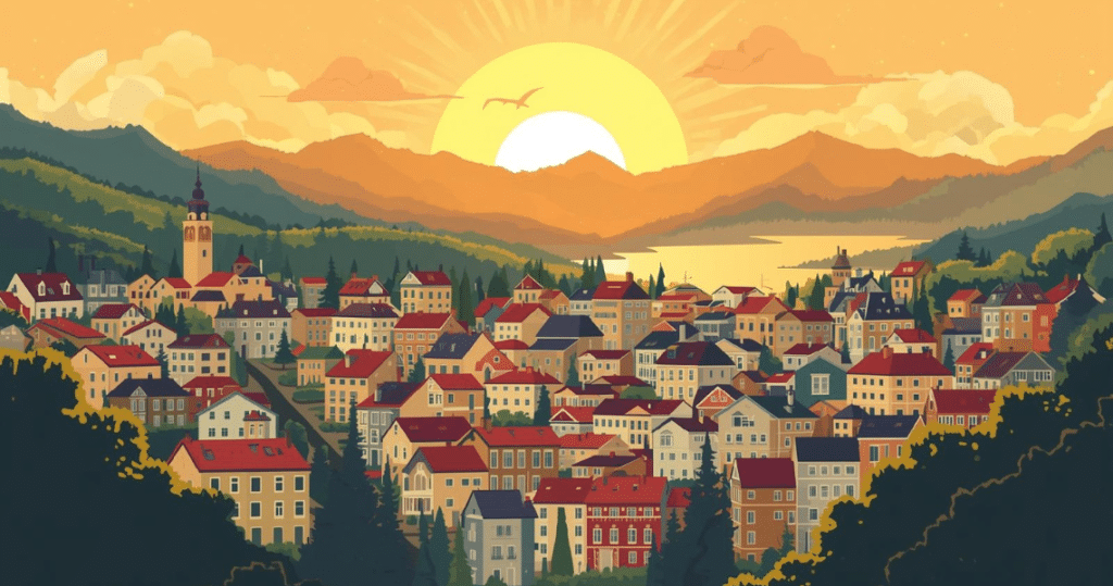 Stadt in Georgien, perfekte Kulisse für Auswanderer aus Deutschland und auswandern als Rentner nach Georgien