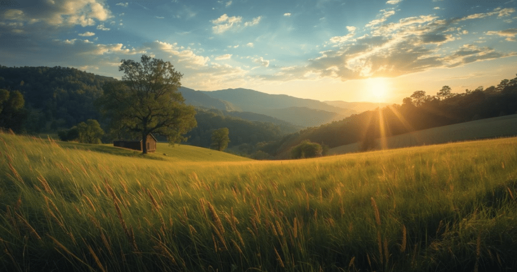 Weite Landschaft in Georgien mit Sonnenaufgang – Erfahrungen und Vorteile für Auswanderer, besonders als Rentner