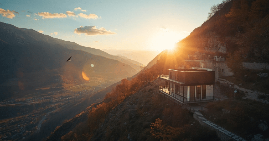 Modernes Haus mit Bergpanorama, perfektes Motiv für auswandern nach Andorra als Rentner und neues Leben beginnen