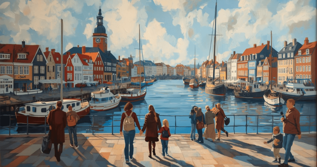 Hafen in Kopenhagen, Leben als deutscher Auswanderer in Dänemark, Stadtleben nach dem Umzug