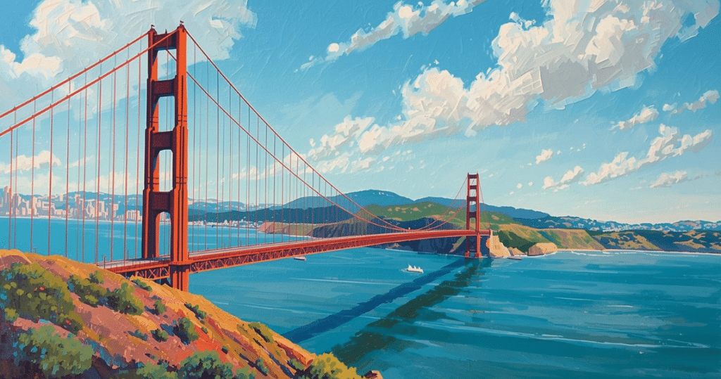 Golden Gate Bridge in San Francisco als Symbol für auswandern nach Kalifornien und das neue Leben in den USA beginnen