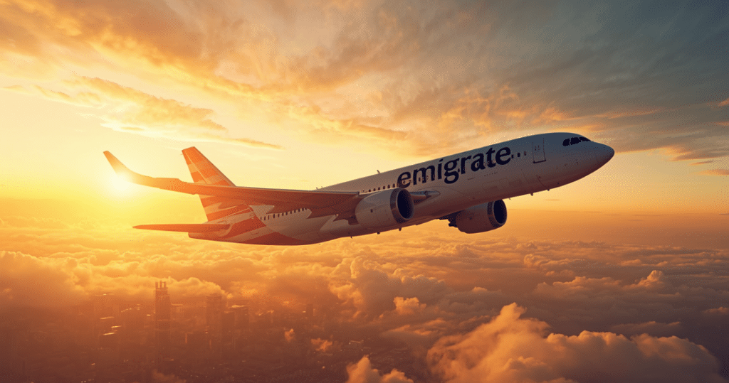 Flugzeug im Sonnenaufgang über den Wolken – Auswanderung aus Deutschland und internationale Mobilität bei Wegzugsbesteuerung (Exit Tax)