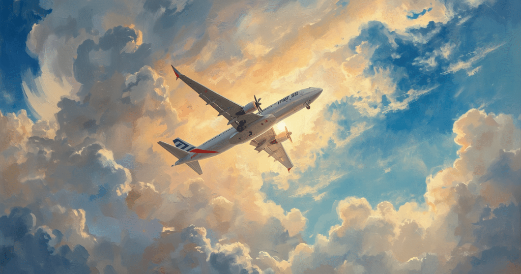 Flugzeug im dramatischen Himmel – Auswanderung aus Deutschland, steuerliche Optimierung, Wegzugssteuer umgehen