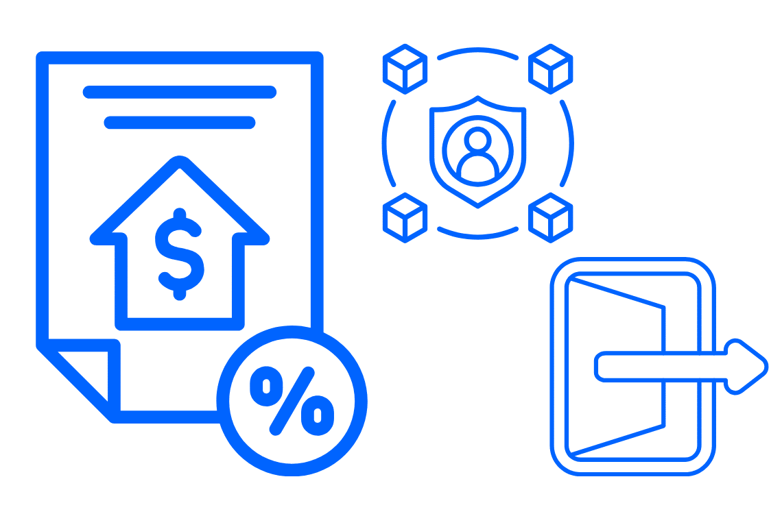Symbolgrafik für Wegzugssteuer, Unternehmensbewertung, Datenschutz und Exit ins Ausland – Wegzugsbesteuerung korrekt berechnen und melden
