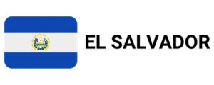 Die Nationalflagge von El Salvador, Blau-Weiß-Blau mit Staatswappen, als Symbol für Auswanderung nach El Salvador.