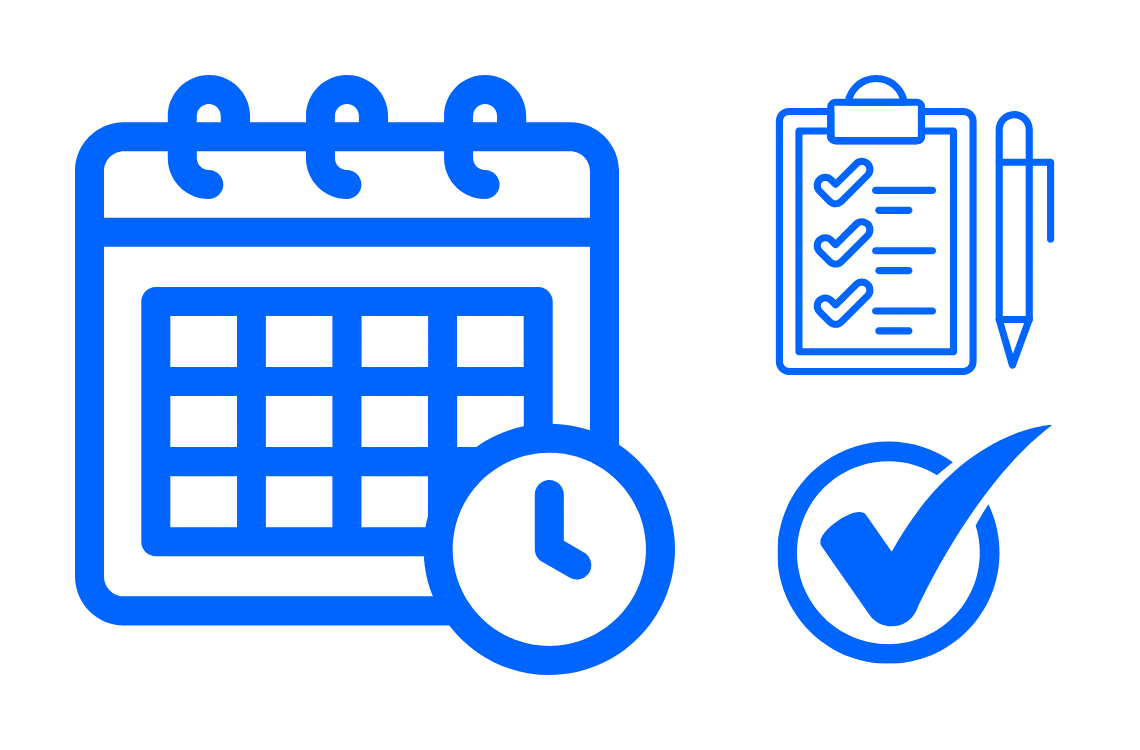 Kalender und Checkliste visualisieren, wie die 183 Tage Regelung berechnet und kontrolliert wird, mit Fokus auf Steuerpflicht im Ausland