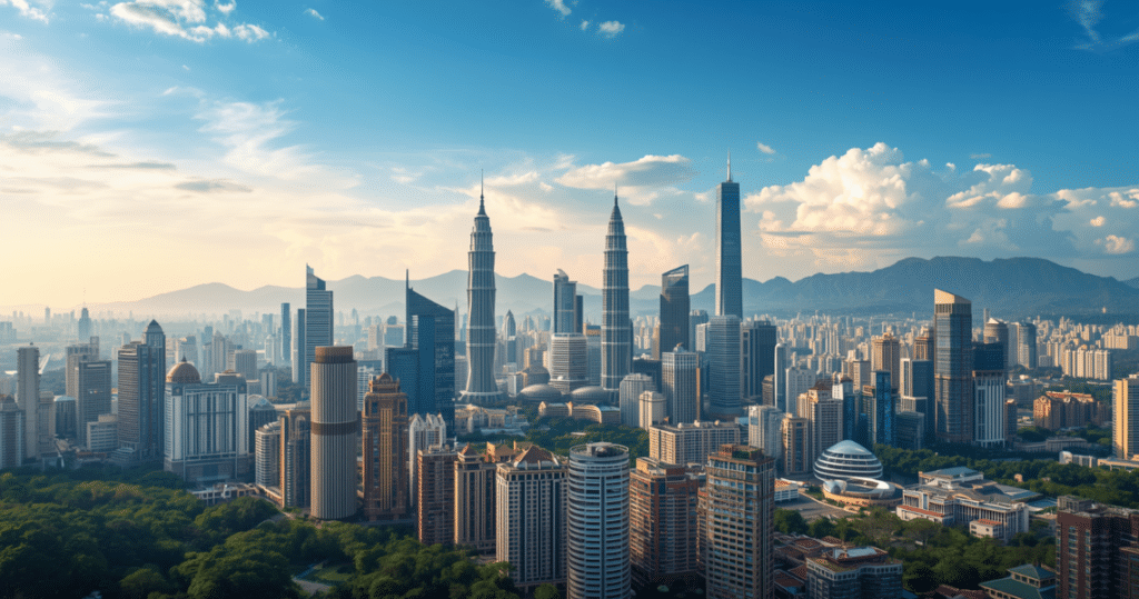 Moderne Skyline von Kuala Lumpur – Malaysia auswandern und Erfahrungen deutscher Unternehmer in der Hauptstadt