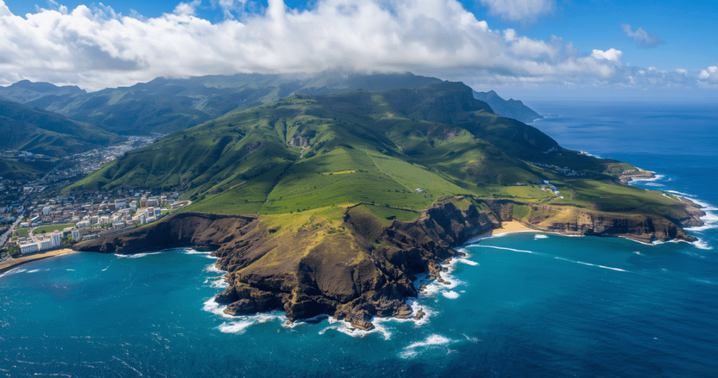Grüne Hügellandschaft von Madeira, perfekt für alle, die nach Madeira auswandern wollen, Arbeit auf Madeira suchen und ihre Erfahrungen als deutsche Auswanderer teilen möchten
