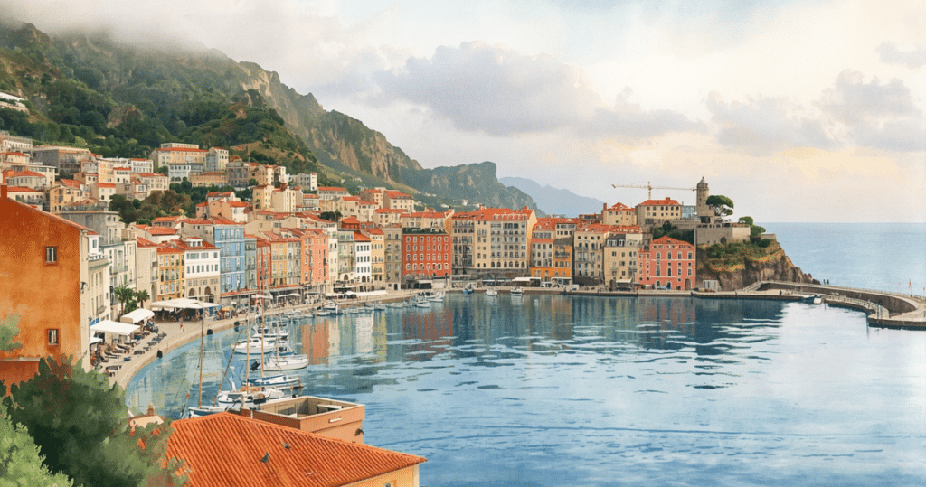 Lebhafte Stadt und Hafen auf Madeira, zeigt das Ziel vieler deutscher Auswanderer nach Madeira, Voraussetzungen und Vorteile für Auswandern nach Madeira Portugal